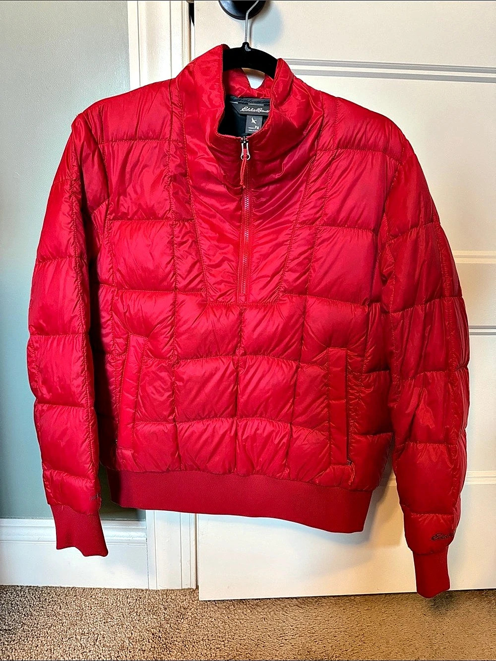 Eddie Bauer Red Puffer Jacket Size Petite Medium Like New